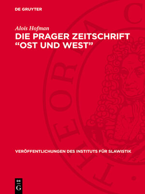 cover image of Die Prager Zeitschrift „Ost und West"